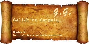 Gellért Gergely névjegykártya